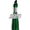 Black/Green Mixed Color Graduation Tassel with Silver Bling Charm by Wholesale Grad Supply