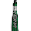 Black/Green Mixed Color Graduation Tassel with Stacked Silver Date Drop by Wholesale Grad Supply