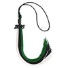 Black/Green/White Graduation Tassel with Black Bling Charm by Wholesale Grad Supply