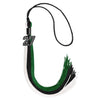 Black/Green/White Graduation Tassel with Black Bling Charm by Wholesale Grad Supply