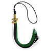 Black/Green/White Graduation Tassel with Gold Bling Charm by Wholesale Grad Supply