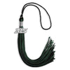 Black/Hunter Green Mixed Color Graduation Tassel with Silver Bling Charm by Wholesale Grad Supply