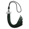 Black/Hunter Green Mixed Color Graduation Tassel with Silver Bling Charm by Wholesale Grad Supply