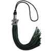 Black/Hunter Green Mixed Color Graduation Tassel with Silver Bling Charm by Wholesale Grad Supply