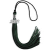 Black/Hunter Green Mixed Color Graduation Tassel with Silver Bling Charm by Wholesale Grad Supply
