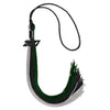 Black/Hunter Green/Silver Graduation Tassel with Black Bling Charm by Wholesale Grad Supply
