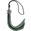 Black/Hunter Green/Silver Mixed Color Graduation Tassel with Silver Bling Charm by Wholesale Grad Supply