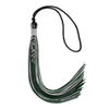 Black/Hunter Green/Silver Mixed Color Graduation Tassel with Silver Stacked Date Drop by Wholesale Grad Supply
