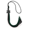 Black/Hunter Green/White Graduation Tassel with Black Bling Charm by Wholesale Grad Supply