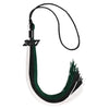 Black/Hunter Green/White Graduation Tassel with Black Bling Charm by Wholesale Grad Supply