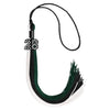 Black/Hunter Green/White Graduation Tassel with Black Bling Charm by Wholesale Grad Supply