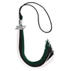 Black/Hunter Green/White Graduation Tassel with Silver Bling Charm by Wholesale Grad Supply