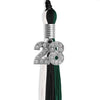 Black/Hunter Green/White Graduation Tassel with Silver Bling Charm by Wholesale Grad Supply