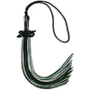 Black/Hunter Green/White Mixed Color Graduation Tassel with Black Bling Charm by Wholesale Grad Supply