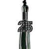 Black/Hunter Green/White Mixed Color Graduation Tassel with Black Bling Charm by Wholesale Grad Supply