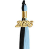 Black/Light Blue Graduation Tassel with Gold Bling Charm by Wholesale Grad Supply