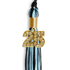 Black/Light Blue Mixed Color Graduation Tassel with Gold Bling Charm by Wholesale Grad Supply