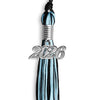 Black/Light Blue Mixed Color Graduation Tassel with Silver Bling Charm by Wholesale Grad Supply