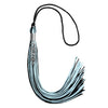 Black/Light Blue Mixed Color Graduation Tassel with Stacked Silver Date Drop by Wholesale Grad Supply