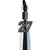 Black/Light Blue/White Graduation Tassel with Black Bling Charm by Wholesale Grad Supply