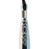 Black/Light Blue/White Graduation Tassel with Silver Stacked Date Drop by Wholesale Grad Supply