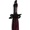 Black/Maroon Mixed Color Graduation Tassel with Black Bling Charm by Wholesale Grad Supply