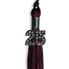 Black/Maroon Mixed Color Graduation Tassel with Black Bling Charm by Wholesale Grad Supply