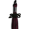 Black/Maroon Mixed Color Graduation Tassel with Black Bling Charm by Wholesale Grad Supply