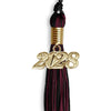 Black/Maroon Mixed Color Graduation Tassel with Gold Bling Charm by Wholesale Grad Supply