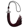 Black/Maroon Mixed Color Graduation Tassel with Silver Bling Charm by Wholesale Grad Supply