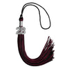 Black/Maroon Mixed Color Graduation Tassel with Silver Bling Charm by Wholesale Grad Supply