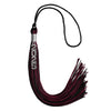 Black/Maroon Mixed Color Graduation Tassel with Stacked Silver Date Drop by Wholesale Grad Supply
