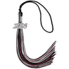 Black/Maroon/Silver Mixed Color Graduation Tassel with Silver Bling Charm by Wholesale Grad Supply