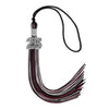Black/Maroon/Silver Mixed Color Graduation Tassel with Silver Bling Charm by Wholesale Grad Supply