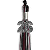 Black/Maroon/Silver Mixed Color Graduation Tassel with Silver Bling Charm by Wholesale Grad Supply