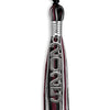Black/Maroon/Silver Mixed Color Graduation Tassel with Silver Stacked Date Drop by Wholesale Grad Supply