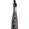 Black/Maroon/Silver Mixed Color Graduation Tassel with Silver Stacked Date Drop by Wholesale Grad Supply