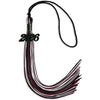 Black/Maroon/White Mixed Color Graduation Tassel with Black Bling Charm by Wholesale Grad Supply