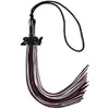 Black/Maroon/White Mixed Color Graduation Tassel with Black Bling Charm by Wholesale Grad Supply