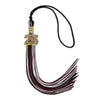 Black/Maroon/White Mixed Color Graduation Tassel with Gold Bling Charm by Wholesale Grad Supply