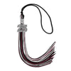 Black/Maroon/White Mixed Color Graduation Tassel with Silver Bling Charm by Wholesale Grad Supply