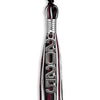 Black/Maroon/White Mixed Color Graduation Tassel with Silver Stacked Date Drop by Wholesale Grad Supply