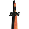 Black/Orange Graduation Tassel with Black Bling Charm by Wholesale Grad Supply