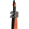 Black/Orange Graduation Tassel with Black Bling Charm by Wholesale Grad Supply