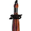 Black/Orange Mixed Color Graduation Tassel with Black Bling Charm by Wholesale Grad Supply