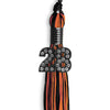 Black/Orange Mixed Color Graduation Tassel with Black Bling Charm by Wholesale Grad Supply