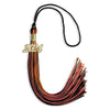 Black/Orange Mixed Color Graduation Tassel with Gold Bling Charm by Wholesale Grad Supply