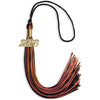 Black/Orange Mixed Color Graduation Tassel with Gold Bling Charm by Wholesale Grad Supply