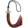 Black/Orange Mixed Color Graduation Tassel with Silver Bling Charm by Wholesale Grad Supply