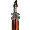 Black/Orange Mixed Color Graduation Tassel with Silver Bling Charm by Wholesale Grad Supply